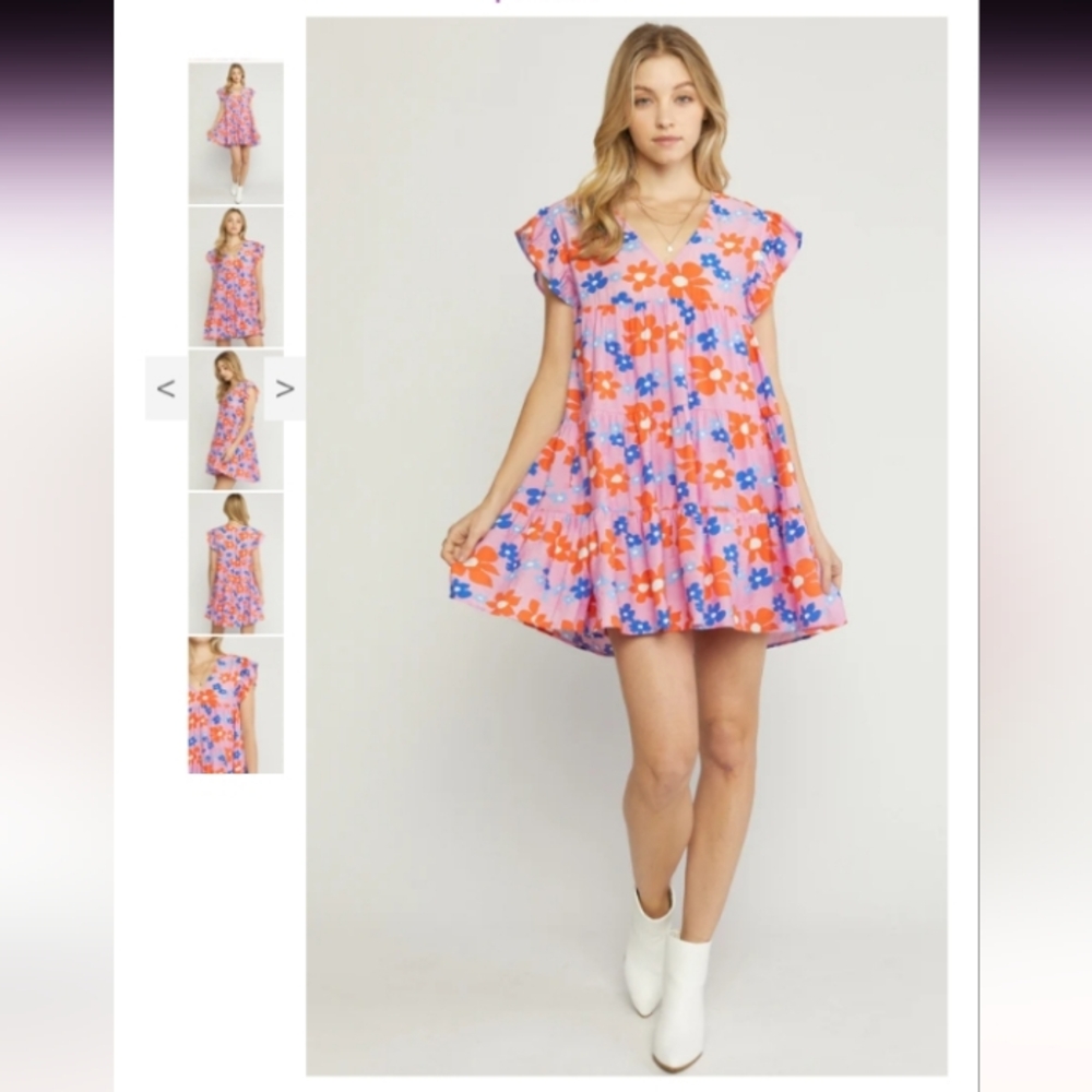 Entro Vibrant Floral Mini Dress